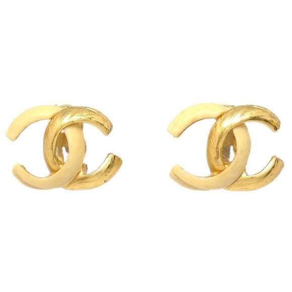 CHANEL Jewelry - Chanel CC Clip-On Earrings Gold 00T 126438